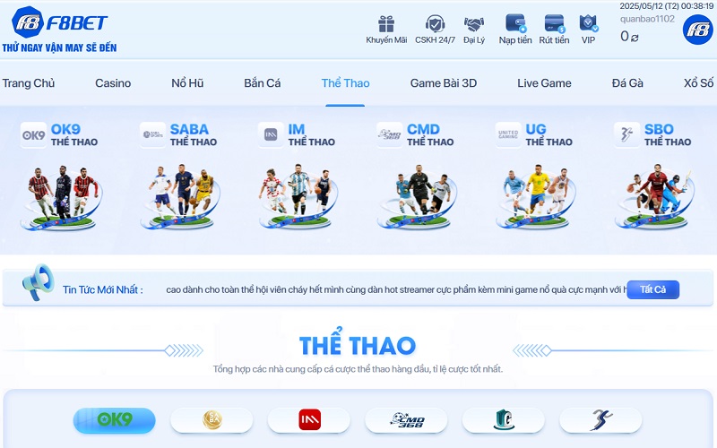 Thể thao F8bet5 – Tận hưởng đam mê cá cược cháy bỏng